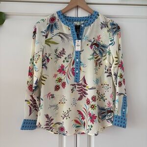 Talbots NWT P Petite XS 0/2 Floral Paisley Top